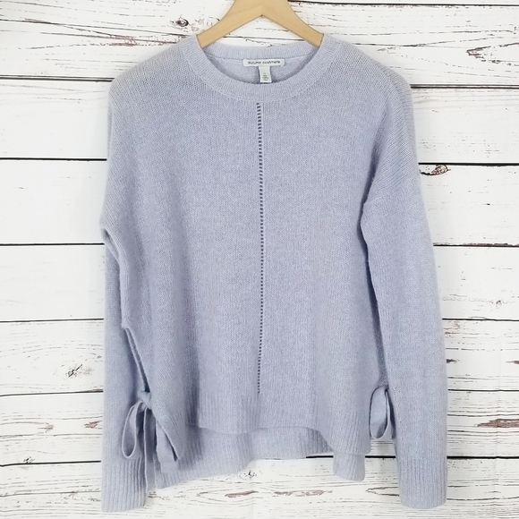Autumn Cashmere Sweaters - Autumn Cashmere | Tie Hem Sweater in Periwinkle